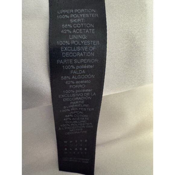 WHBM Dress 12 Ivory Black Tuxedo Lace A Line Sleeveless Pockets Party Wedding - Picture 9 of 16